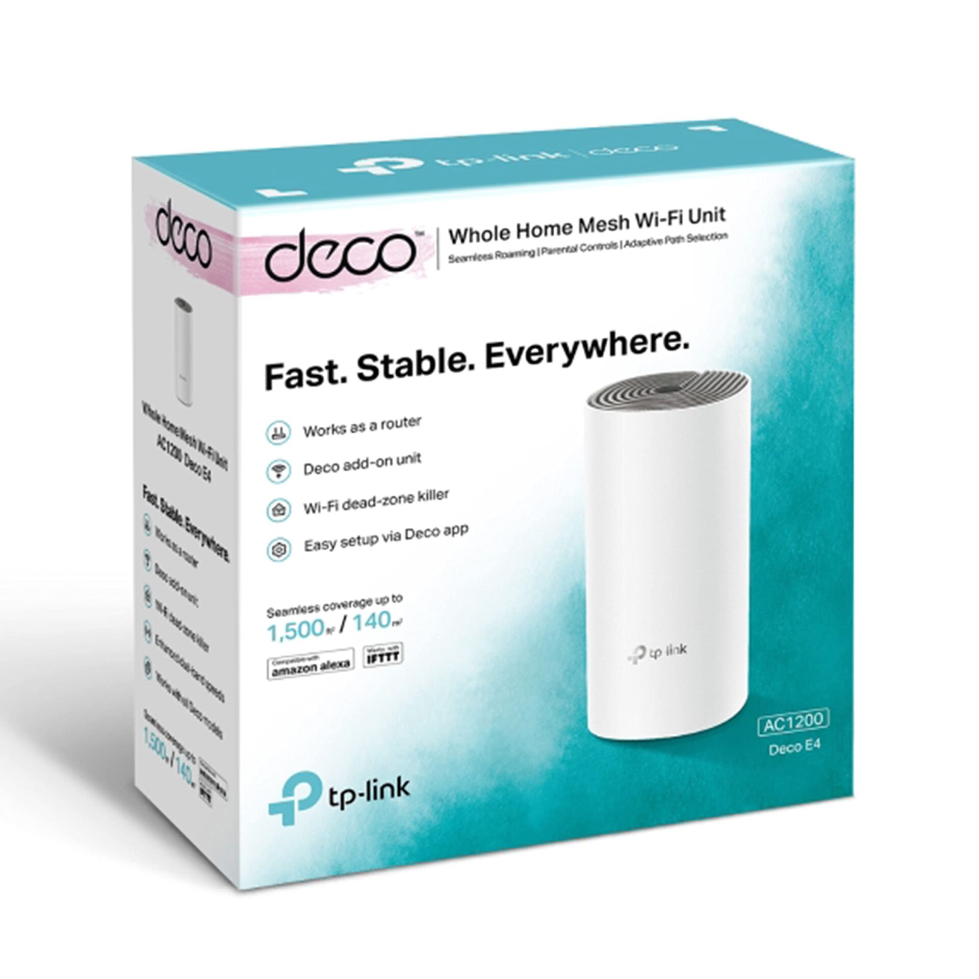 Tp-Link  TP-LINK DECO E4 1200 MBPS TÜM EVİ KAPSAYAN MESH WI-FI SİSTEMİ (TEKLİ)