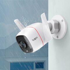 TP-Link Tapo TC65, 3,0Mpix, İç ve Dış Mekan, IP66, WiFi, 30Mt. Gece Görüşü, İki Yönlü Ses Güvenlik Kamerası